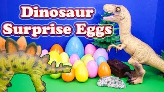 Assistant Opens Dinosaur Surprise Eggs with Lots of Fun Toys [upl. by Ayna864]