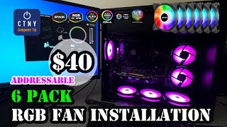 upHere T3SYC36 5V 6Pack 120mm Addressable RGB Fan Installation [upl. by Nodla66]