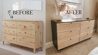 DIY Cane Dresser  Ikea Hack TARVA Dresser Makeover [upl. by Hathcock343]