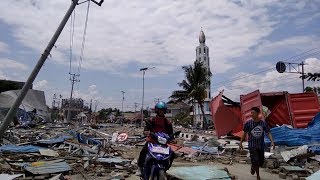 Earthquake tsunami amp aftermath Palu Indonesia  BBC News  28th September 2018 [upl. by Owen495]