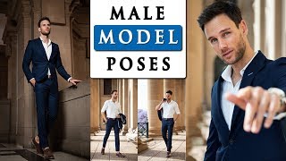 MALE MODEL POSES FOR PHOTOGRAPHY  how to pose with a SUIT [upl. by Engeddi825]