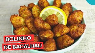 Bolinho de bacalhau português com batata tradicional bolinhodebacalhau [upl. by Sadick]