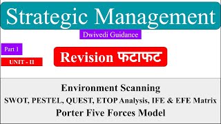 3  Strategic management  Environmental Scanning SWOT PESTEL Porter 5 forces IFE amp EFE matrix [upl. by Nonaihr]