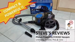 Philips PowerPro Compact FC935061 Bagless vacuum cleaner with PowerCyclone 5 Review [upl. by Yesllek917]