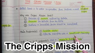 The Cripps Mission 1942  Handwritten Notes National Movement Modern India An Aspirant [upl. by Jordan132]