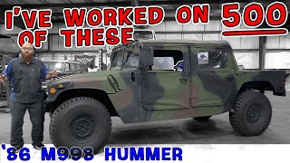 Army flashback time for the CAR WIZARD He spent years repairing these M998 Humvees [upl. by Kapoor]