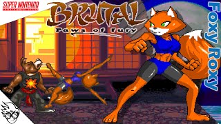 Brutal Paws of Fury SNES  1994  Foxy Roxy PlaythroughLongPlay [upl. by Onfroi148]