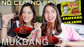 NO CUT NO EDIT  MUKBANG SAMYANG JJAJANG BARENG Aurelliaurel BOBROKNYA KELIATAN [upl. by Aisul719]