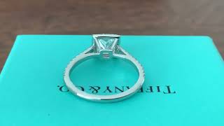 Tiffany amp Co Princess Cut Soleste 117 ctw 90 ct center diamond on Sale at Bluechipjewelrycom [upl. by Anitneuq]