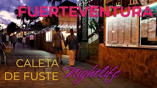 Nightlife Fuerteventura Walk in Caleta De Fuste Canary Islands 🇮🇨 [upl. by Asiel]