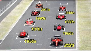 Ferrari F1 2023 vs One Ferrari F1 from each decade 19502023  Monaco GP [upl. by Tullusus]