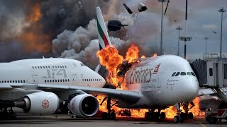 Plane Accident Causes Runway Chaos  Airbus A380 Emirates [upl. by Caesaria]