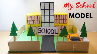 My SCHOOL Building MODEL Making Using CardBoard  DIY project  science project  DIY school model [upl. by Ahel]