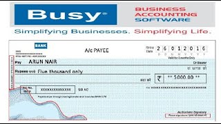 How To Cheque Printing in Busy Accounting Software [upl. by Medea]