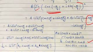 Solving Homogeneous linear recurrence relation with complex roots  lecture 97 discrete mathematics [upl. by Ynnig296]