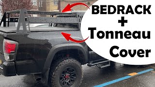 How To Install a Bed Rack with a Tonneau Cover  Toyota Tacoma [upl. by Oskar]