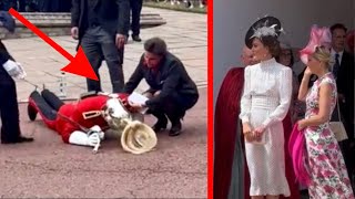 SHOCKING moment Guard Faints during Royal Familys Celebration at Windsor Castle [upl. by Occir]