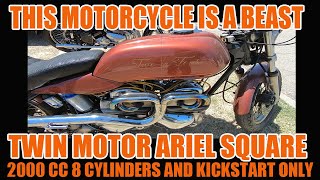 Dual Motor Ariel Square Four 2000 CC 8 cylinders This Bike is a Monster [upl. by Atsyrhc]