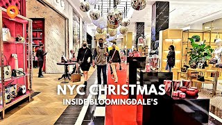 Inside Bloomingdales  its beginning to look a lot like Christmas in New York City  4K [upl. by Nolak577]