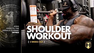 Samson Dauda Shoulder Workout  3 Weeks Out  2024 Arnold Classic Series  HOSSTILE [upl. by Annayk]