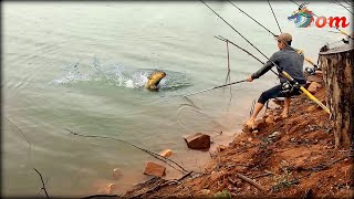 Fishing for Big Carp  Lancer Fishing in the Upper Ba River in the Central Highlands [upl. by Reyotal]