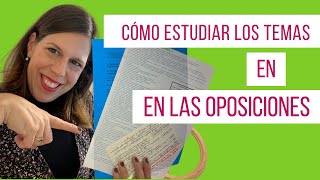 CÓMO estudiar los TEMAS en las OPOSICIONES 🚀 [upl. by Neville267]