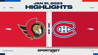 NHL Highlights  Senators vs Canadiens  January 31 2023 [upl. by Erej]