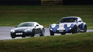 Showdown Aston Martin V8 Vantage S vs Morgan Aero Coupe  CAR and DRIVER [upl. by Huskamp]