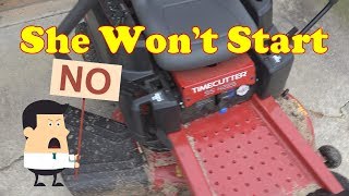 Toro Timecutter SS 4225 No Start Service Call [upl. by Rehprotsirhc]