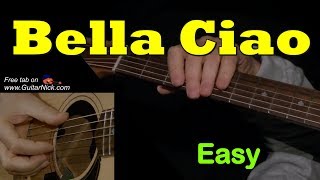 BELLA CIAO Easy Guitar Lesson  TAB by GuitarNick [upl. by Adnarram199]