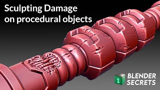 Sculpting damage on procedural objects  Blender Secrets [upl. by Aisatan805]