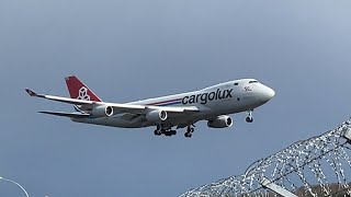 Cargolux 747400 Landing in Luxembourg  shorts [upl. by Shaper209]