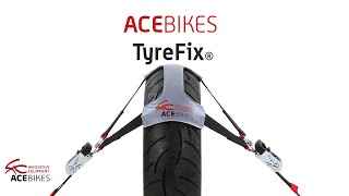 Acebikes TyreFix Tiedown motorcycle transport Transportsicherung motorrad transport la sangle qui [upl. by Ybok]