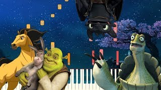 5 Beautiful Themes from DreamWorks Animation  Piano Tutorial Synthesia [upl. by Lobel779]