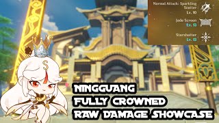 Fully Crowned Ningguang Raw Damage Showcase  Genshin Impact [upl. by Ettenyl]