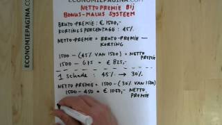 Nettopremie berekenen bij bonusmalus Economiepaginacom [upl. by Lorin672]