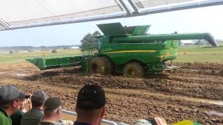 John Deere combine tracks vs tires [upl. by Madid]