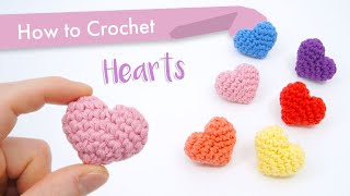 How to Crochet Classic Hearts  Beginner Pattern and Tutorial [upl. by Guildroy]