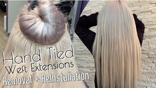 Hand Tied Wefts  Removal  Installation [upl. by Bonita]