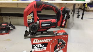 Bauer 20V Cordless Variable Speed Jigsaw  Product Review And First Use Awesome [upl. by Huebner]