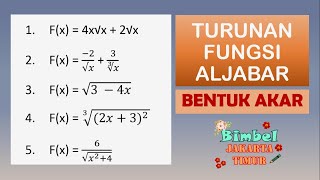 Turunan fungsi aljabar bentuk akar  Matematika Kelas 11 [upl. by Ociral]