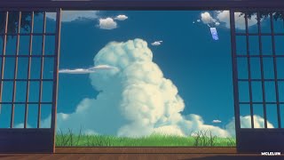 Studio Ghibli Anime Style Summer Cloud in Blender3D EEVEE [upl. by Aissenav]