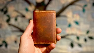 Making the PERFECT size wallet  ASMR  Carving leather [upl. by Hilaire497]