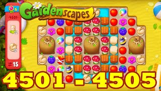 Gardenscapes Level 4501  4505 HD Walkthrough  3  match  gameplay  android  4502  4503  4504 [upl. by Imena668]