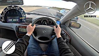 MercedesBenz S320 CDI W220 BRABUS TOP SPEED DRIVE ON GERMAN AUTOBAHN 🏎 [upl. by Zeidman577]