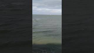 Antony Gormley statue in the sea at Margate [upl. by Phaih]