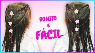 penteado infantil fácil semi preso 😍 [upl. by Yspyg967]