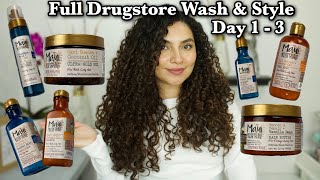 Drugstore Curly Hair Products Full WASH amp STYLING Using Maui Moisture Day 13 [upl. by Anuska]