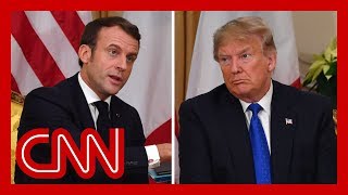 Trump and Macron clash during NATO summit meeting [upl. by Eibber]