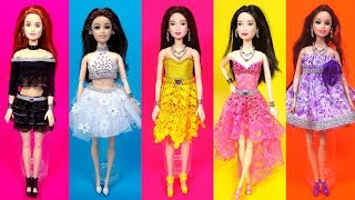 5 Easy and Cute DIY Barbie dresses  Barbie doll dress making easy  Barbie outfits  clothes [upl. by Gnil877]